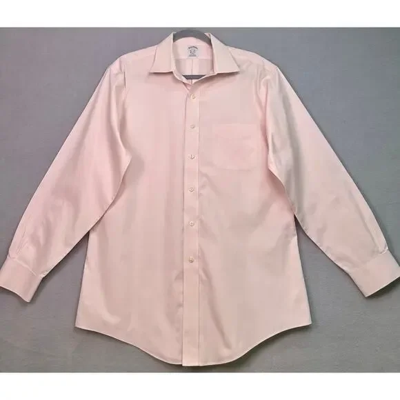 Brooks Brothers Light Pink Supima Cotton Dress Shirt Classic Fit Collar 16-33 - Picture 2 of 10